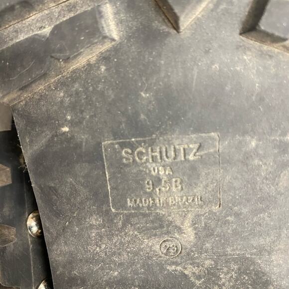 SCHUTZ Andrea Snakeskin Studded Combat Lace Up and Zip Boot Size 9.5 - Picture 12 of 16